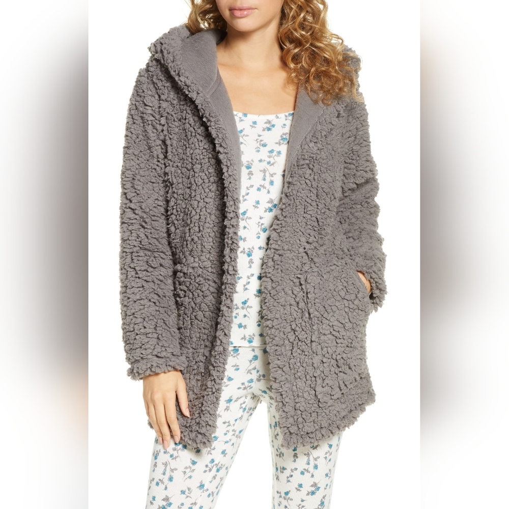 Cozy Gray Sherpa Jacket